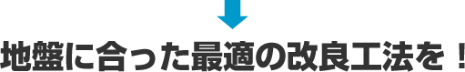 地盤に合った最適の改良工法を！